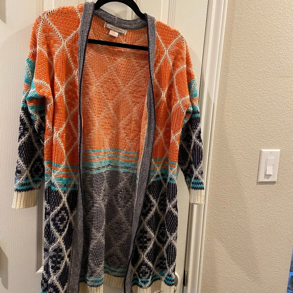 Multi-colored midi length sweater